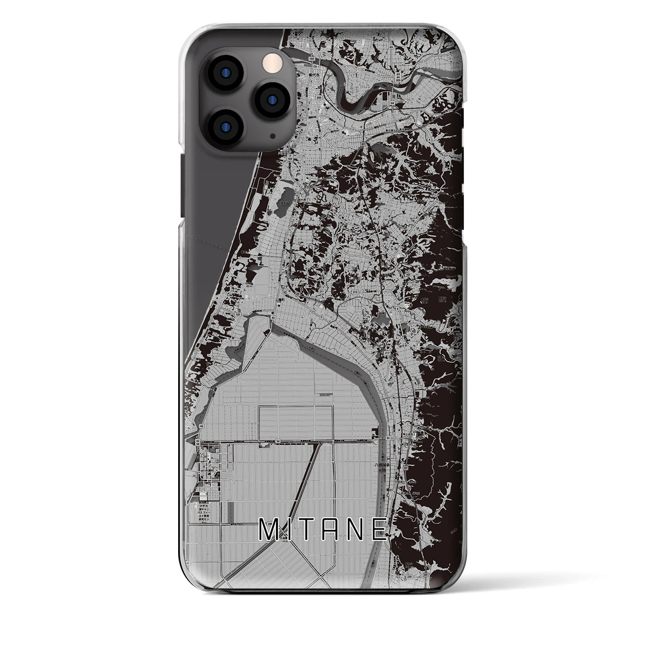 【三種（秋田県）】地図柄iPhoneケース（クリアタイプ）