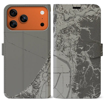 【三種（秋田県）】地図柄iPhoneケース（手帳タイプ）