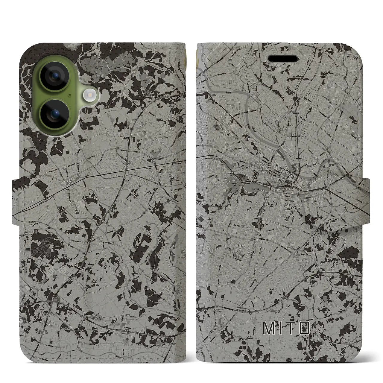 【水戸（茨城県）】地図柄iPhoneケース（手帳タイプ）