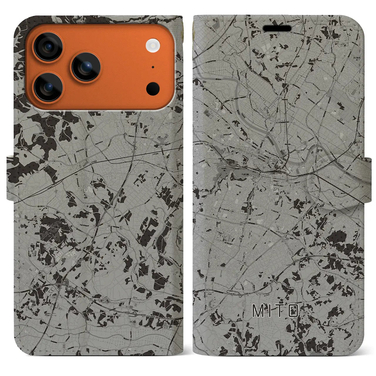 【水戸（茨城県）】地図柄iPhoneケース（手帳タイプ）