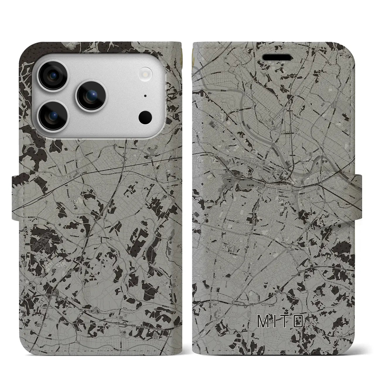 【水戸（茨城県）】地図柄iPhoneケース（手帳タイプ）