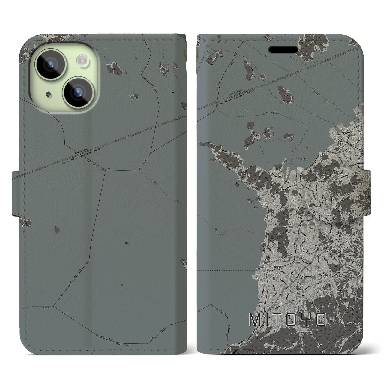 【三豊（香川県）】地図柄iPhoneケース（手帳タイプ）