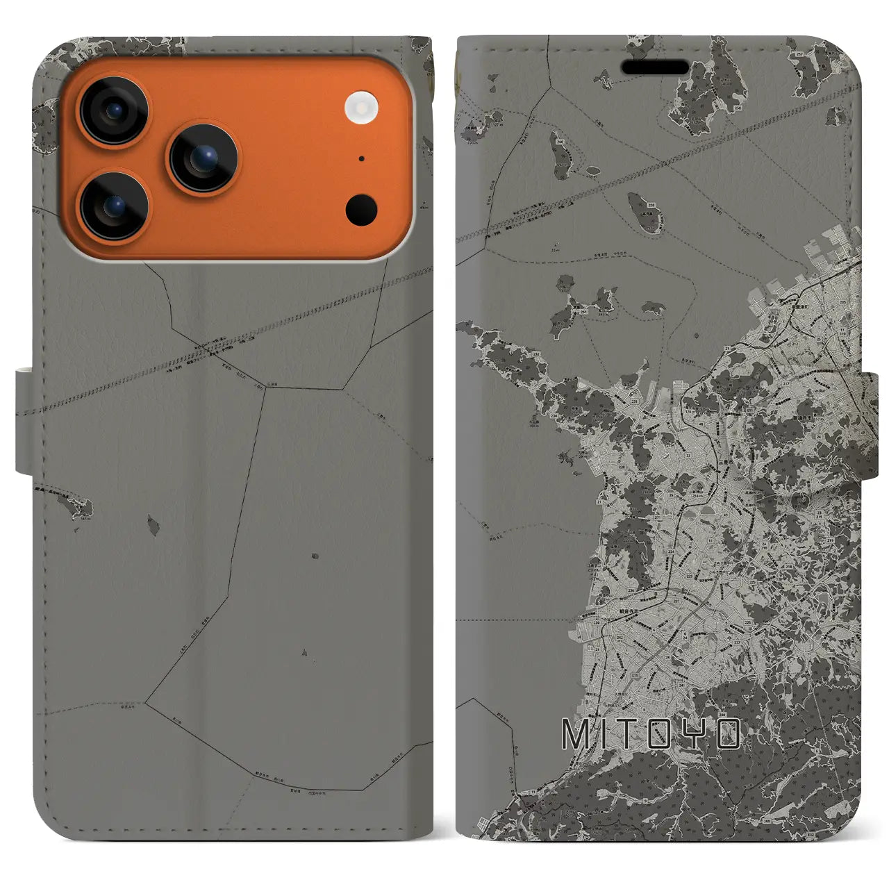 【三豊（香川県）】地図柄iPhoneケース（手帳タイプ）