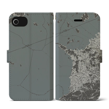 【三豊（香川県）】地図柄iPhoneケース（手帳タイプ）モノトーン・iPhone SE（第3 / 第2世代） / 8 / 7 / 6s / 6 用