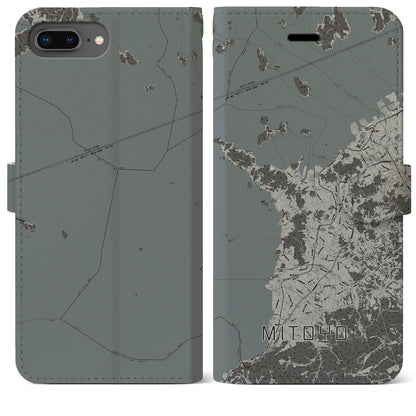 【三豊（香川県）】地図柄iPhoneケース（手帳タイプ）モノトーン・iPhone 8Plus /7Plus / 6sPlus / 6Plus 用