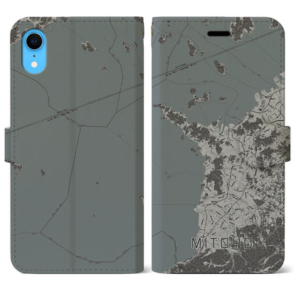 【三豊（香川県）】地図柄iPhoneケース（手帳タイプ）モノトーン・iPhone XR 用