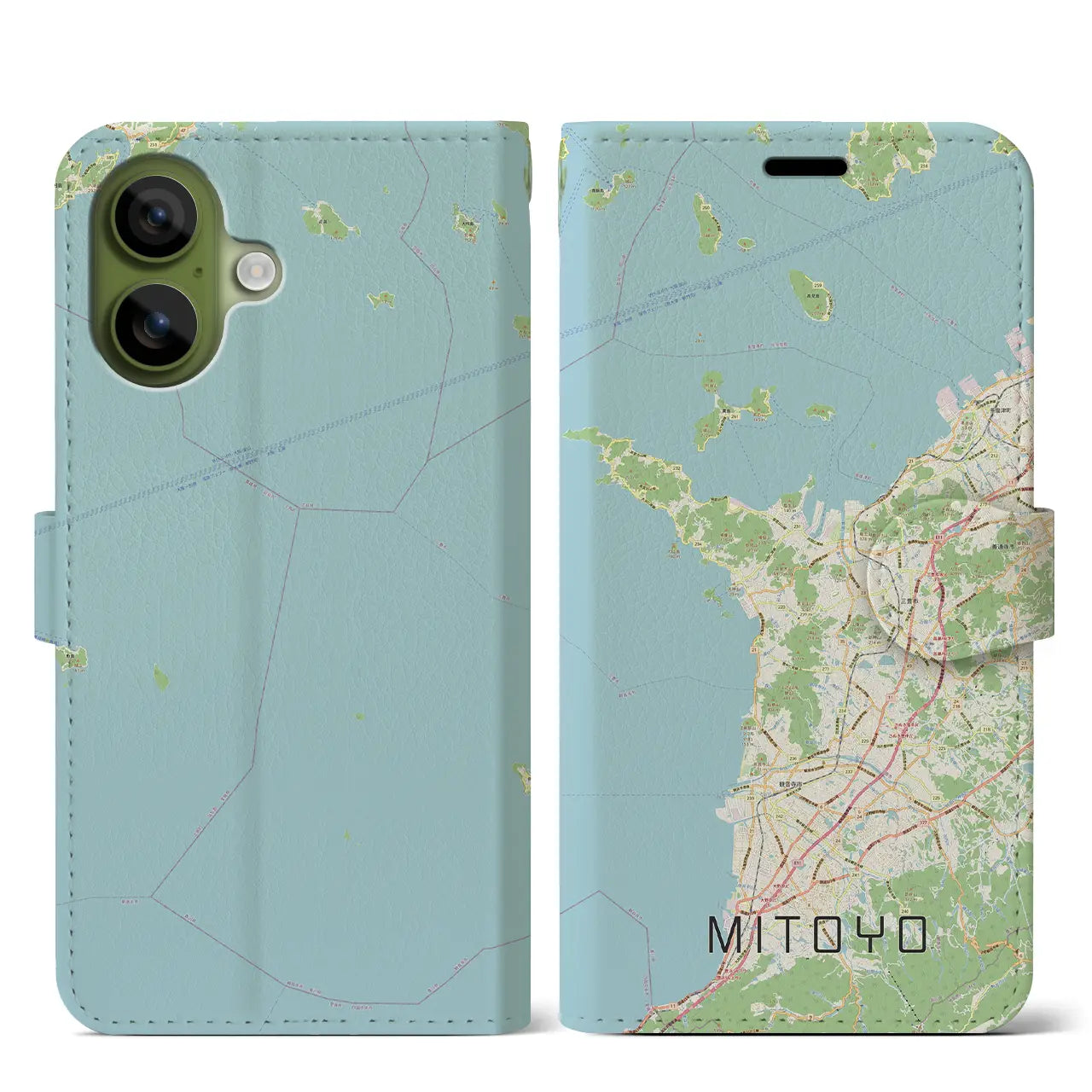 【三豊（香川県）】地図柄iPhoneケース（手帳タイプ）