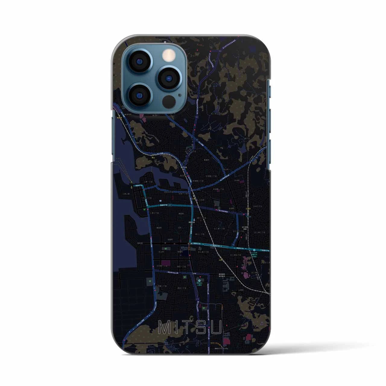 【三津（愛媛県）】地図柄iPhoneケース（バックカバータイプ）