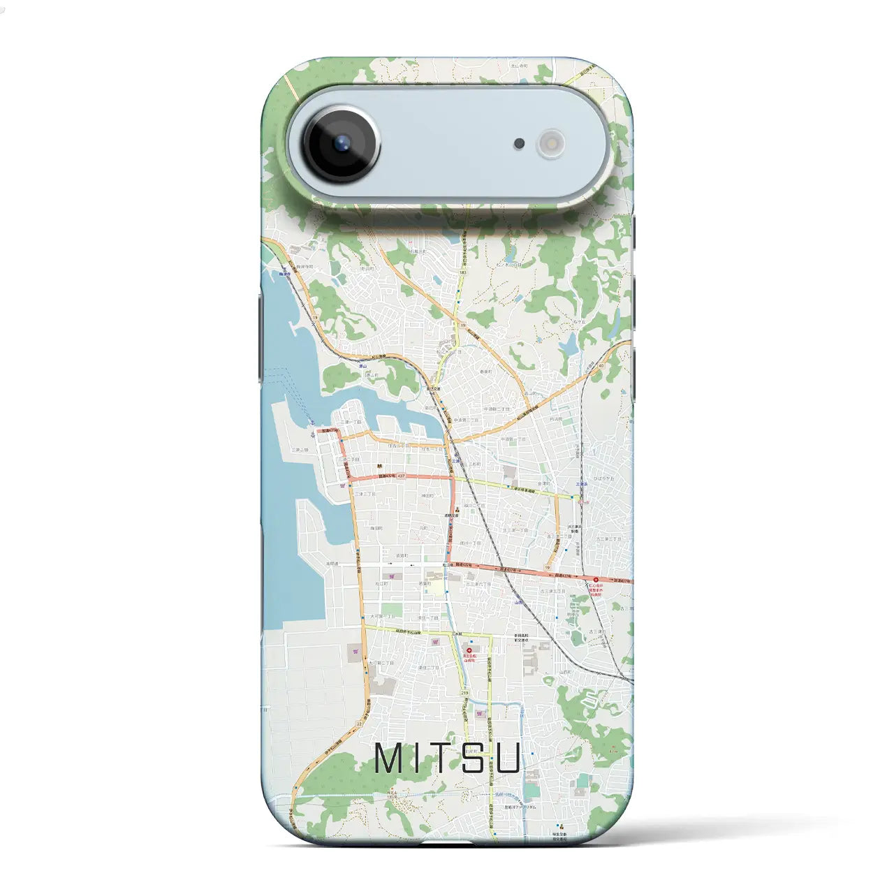 【三津（愛媛県）】地図柄iPhoneケース（バックカバータイプ）