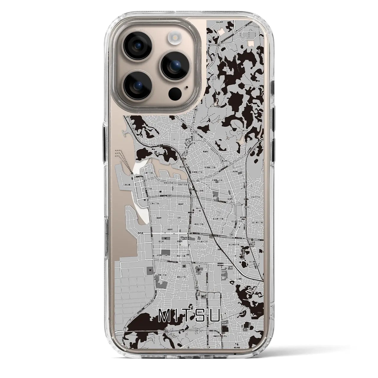 【三津（愛媛県）】地図柄iPhoneケース（MagSafeタイプ）