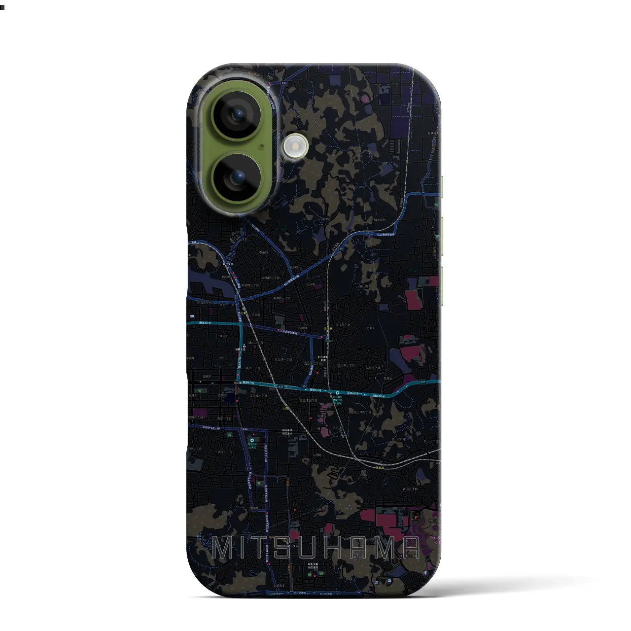 【三津浜（愛媛県）】地図柄iPhoneケース（バックカバータイプ）