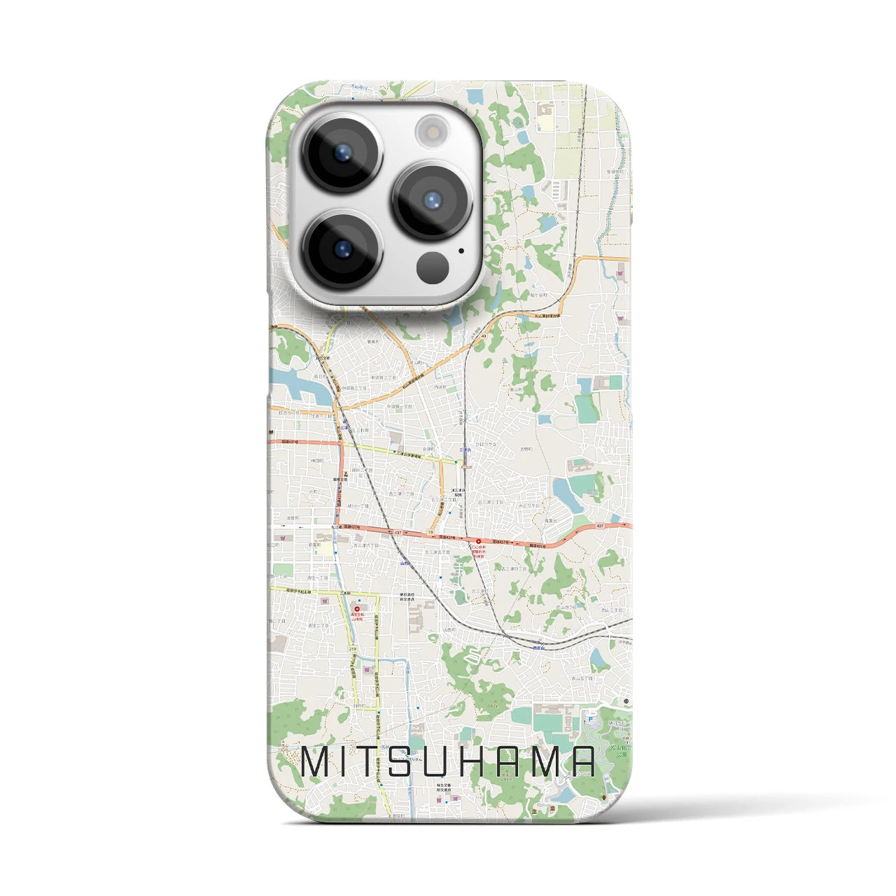 【三津浜（愛媛県）】地図柄iPhoneケース（バックカバータイプ）