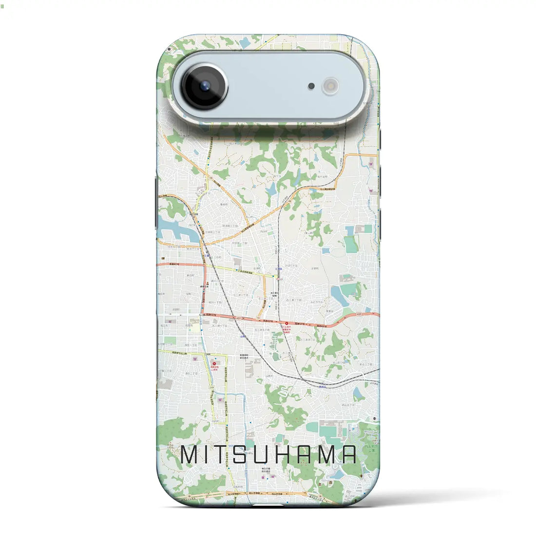 【三津浜(愛媛県)】地図柄iPhoneケース(バックカバータイプ)ブラック・iPhone 17 Pro Max 用