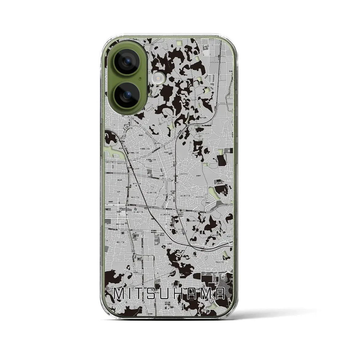 【三津浜(愛媛県)】地図柄iPhoneケース(クリアタイプ)モノトーン・iPhone 17 Pro Max 用