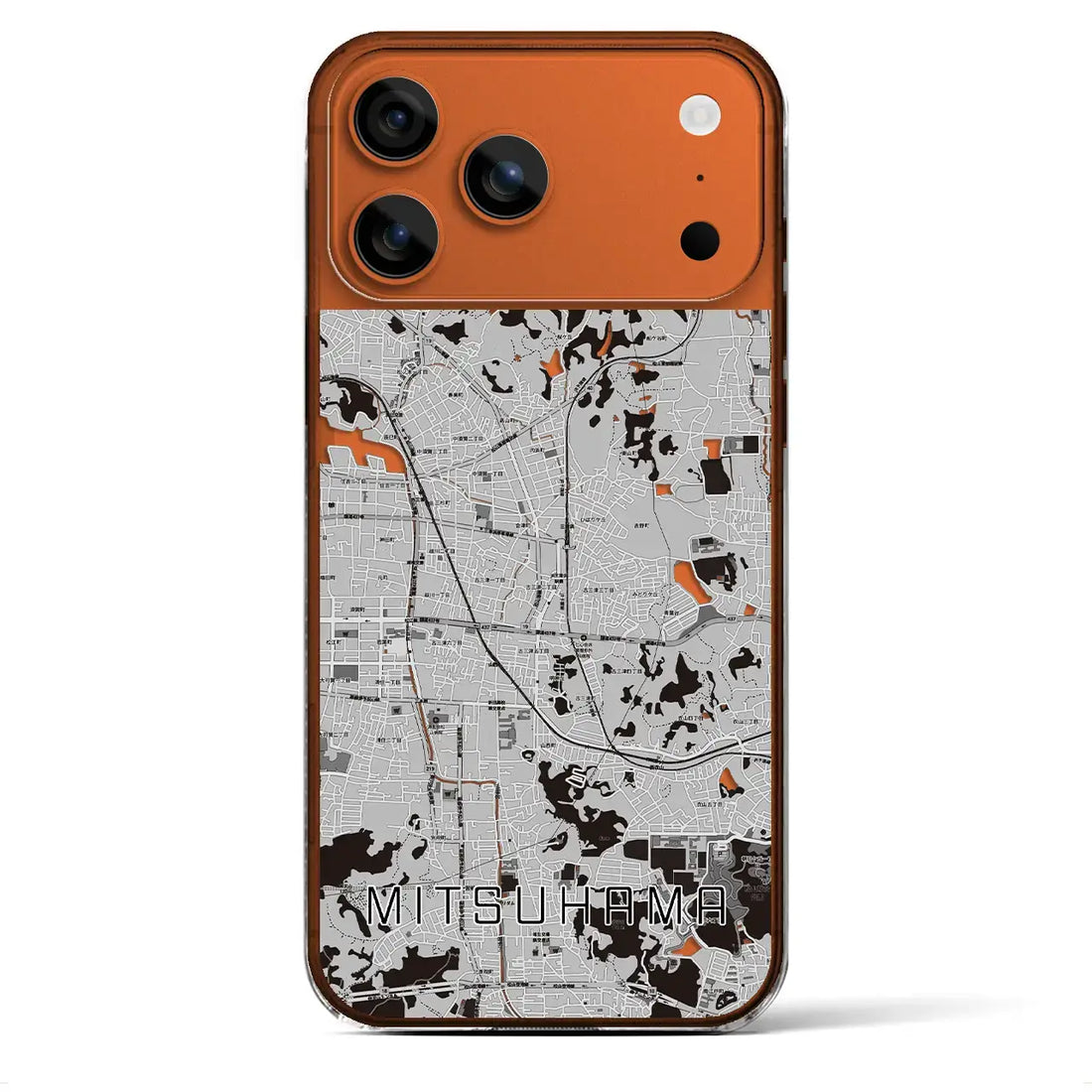 【三津浜（愛媛県）】地図柄iPhoneケース（クリアタイプ）モノトーン・iPhone 17 Pro Max 用