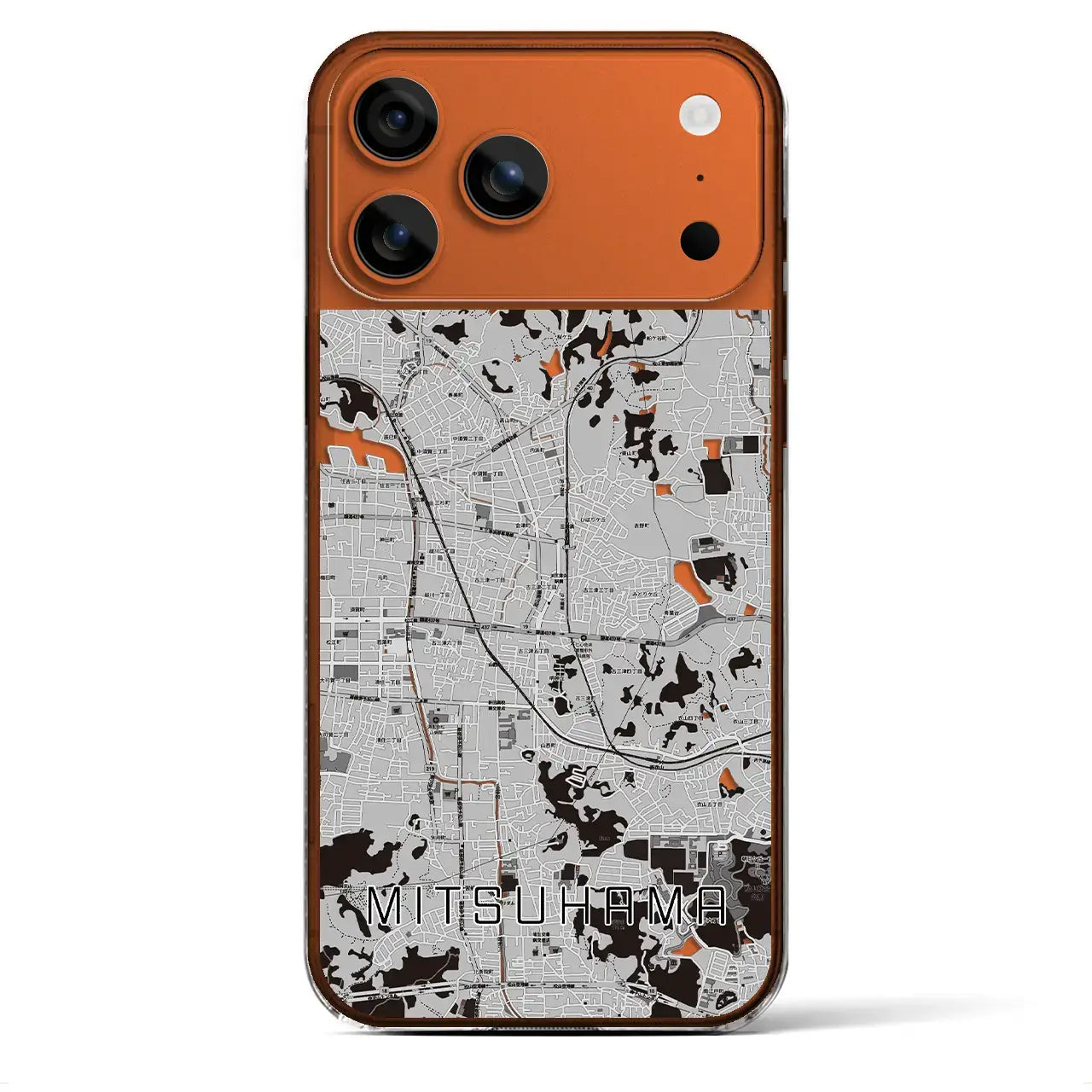 【三津浜（愛媛県）】地図柄iPhoneケース（クリアタイプ）モノトーン・iPhone 17 Pro Max 用