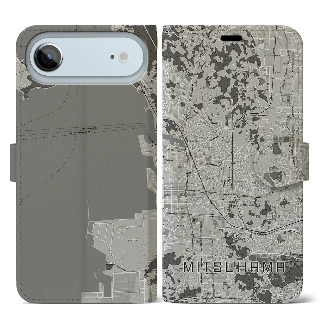 【三津浜（愛媛県）】地図柄iPhoneケース（手帳タイプ）