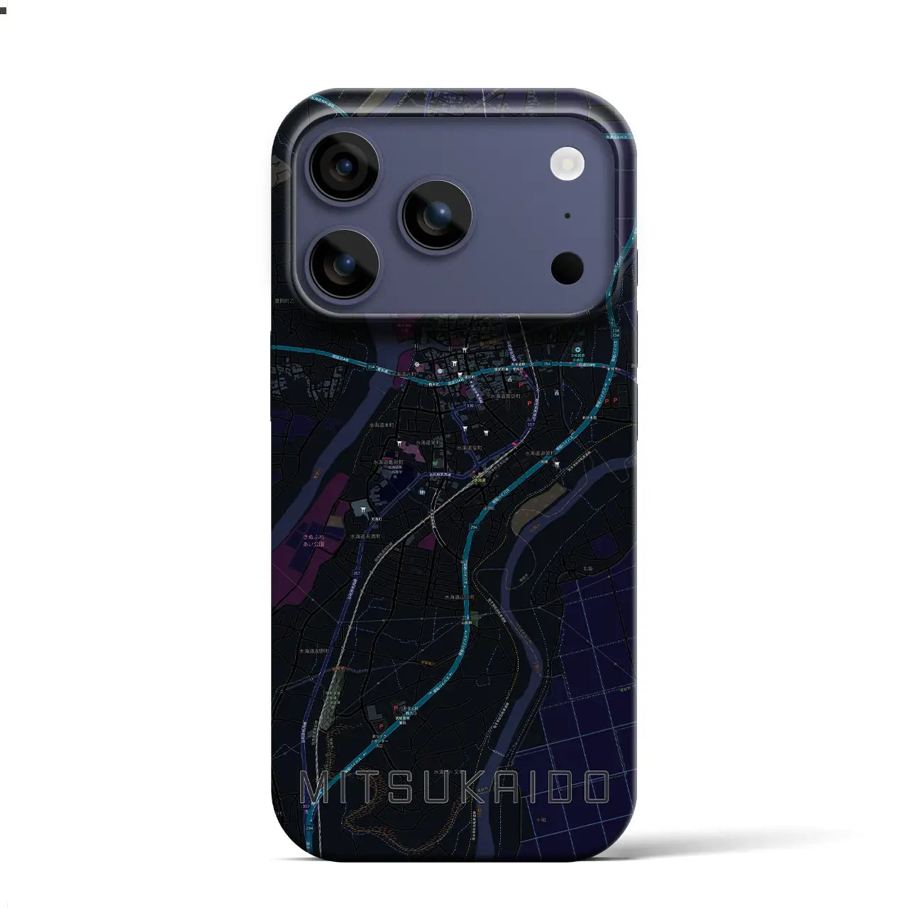 【水海道（茨城県）】地図柄iPhoneケース（バックカバータイプ）