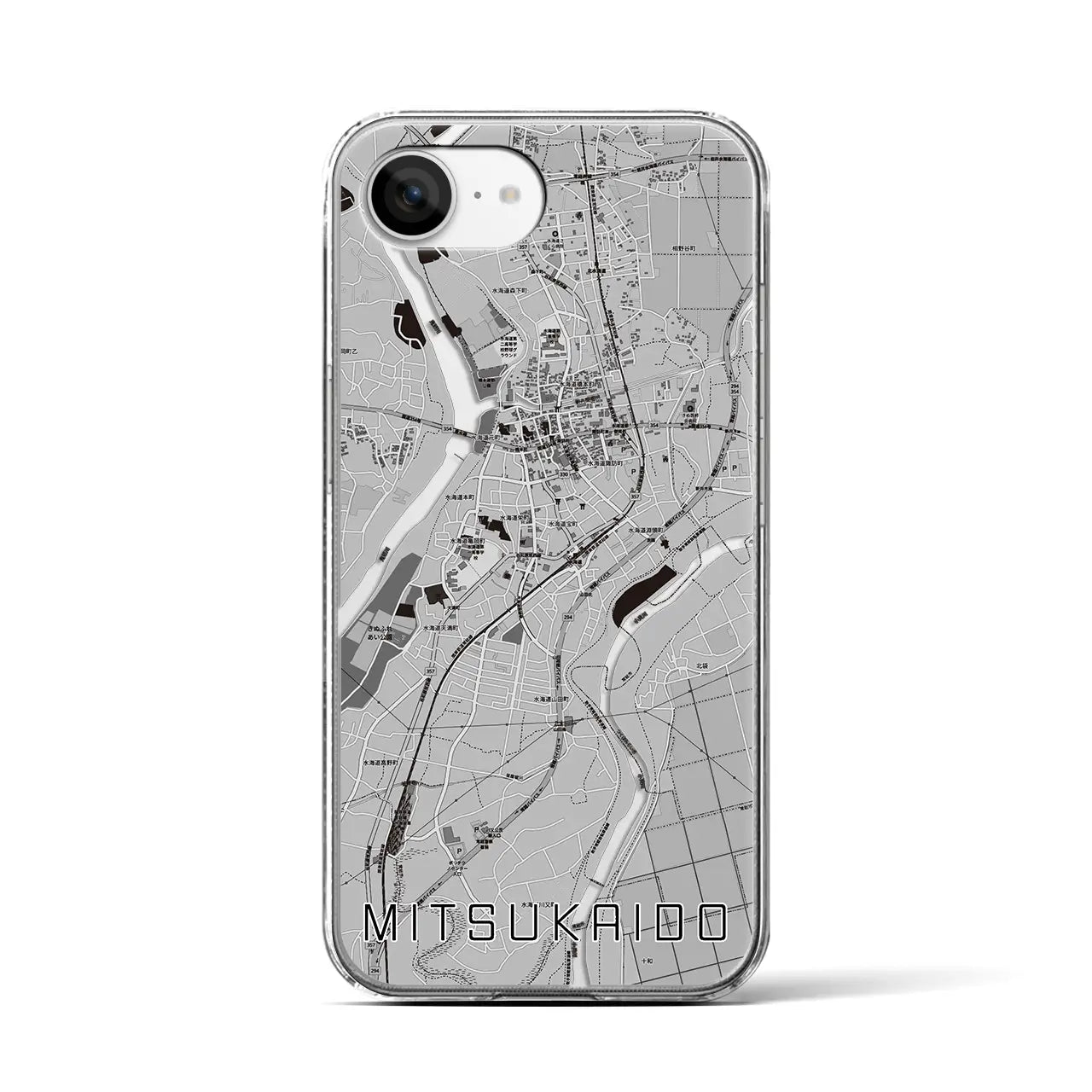 【水海道（茨城県）】地図柄iPhoneケース（クリアタイプ）