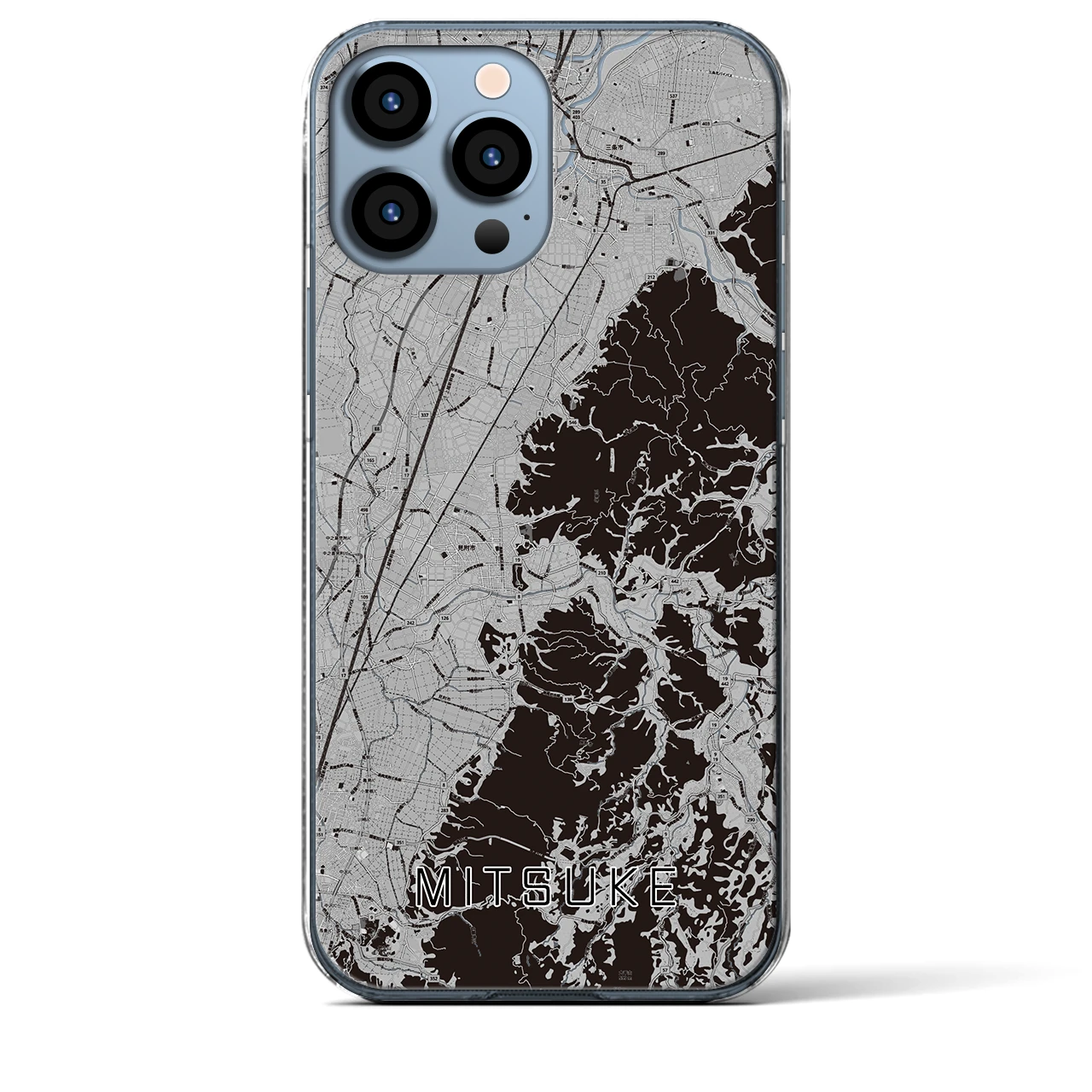 【見附（新潟県）】地図柄iPhoneケース（クリアタイプ）