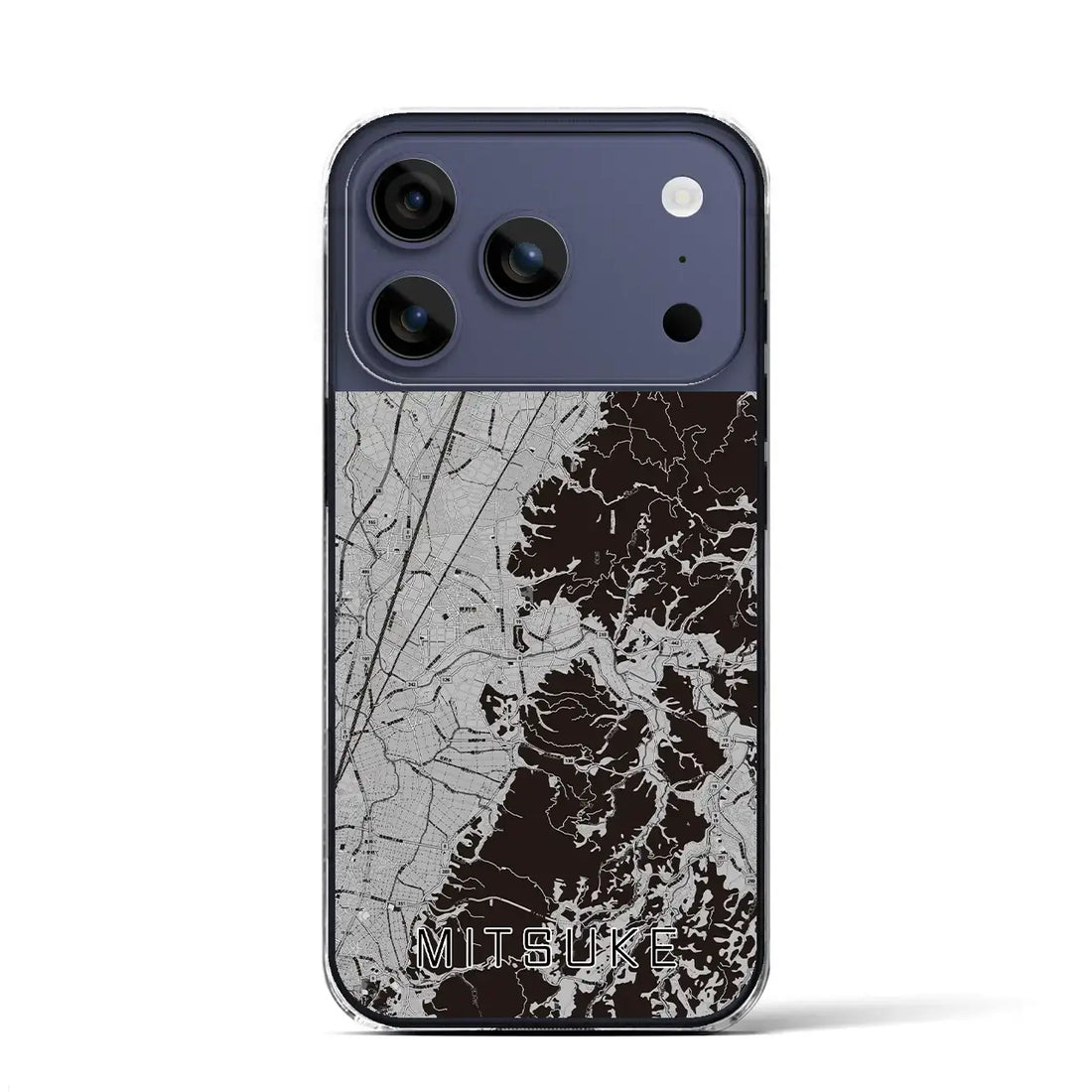 【見附(新潟県)】地図柄iPhoneケース(クリアタイプ)モノトーン・iPhone 17 Pro Max 用