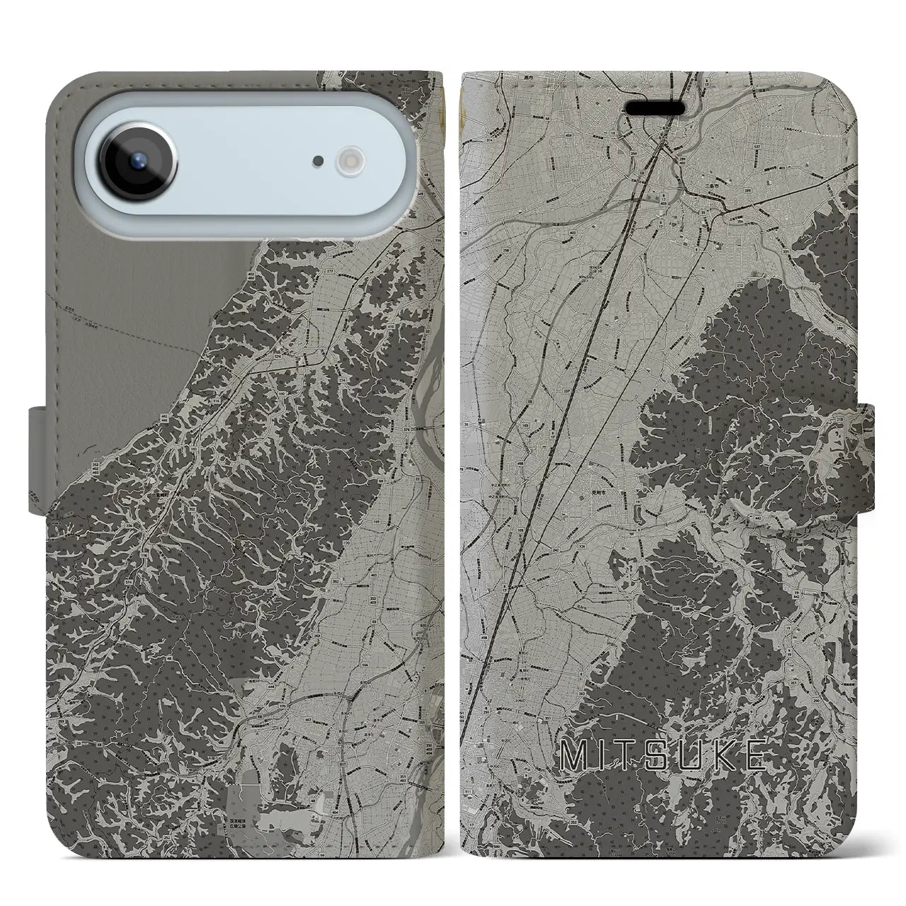 【見附（新潟県）】地図柄iPhoneケース（手帳タイプ）