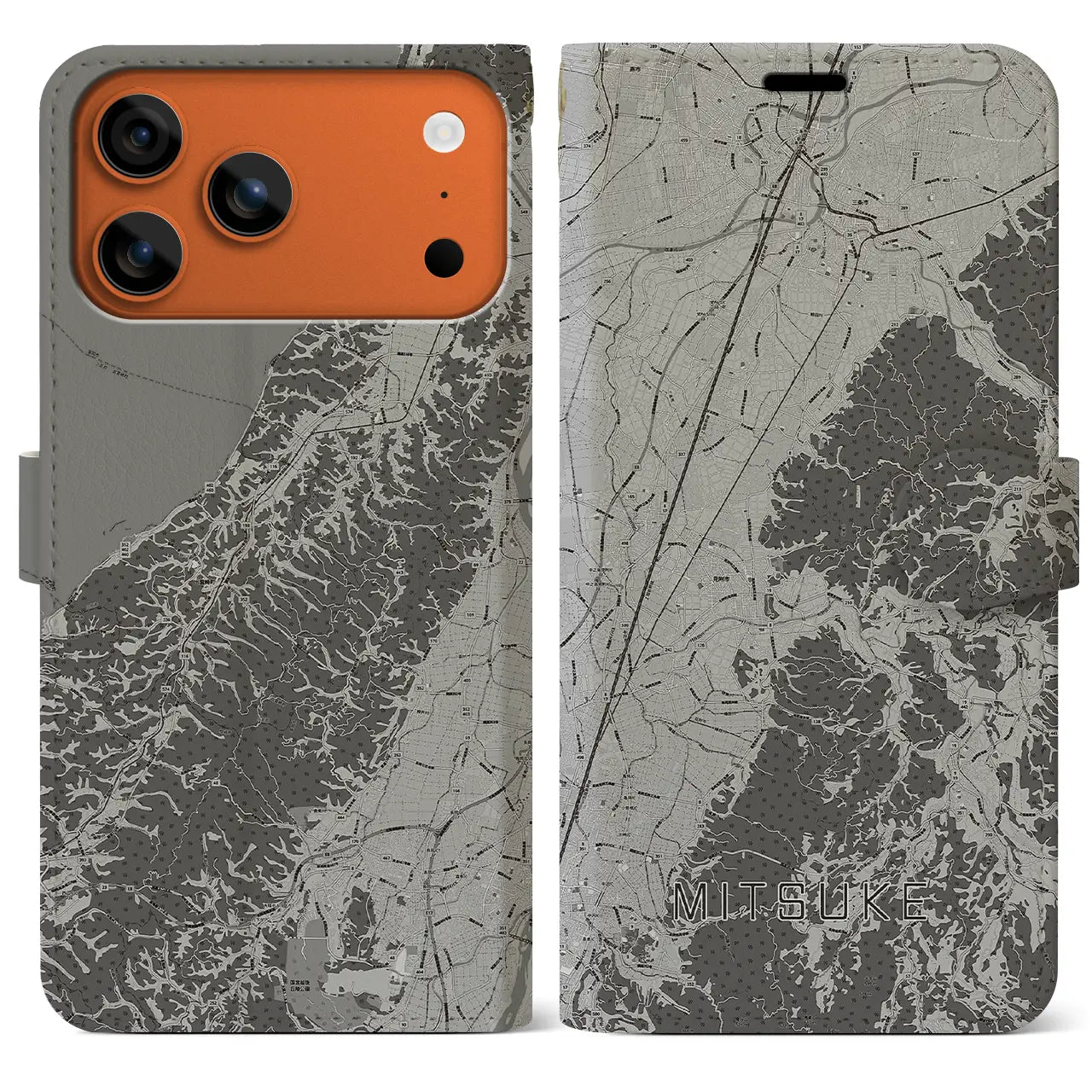 【見附（新潟県）】地図柄iPhoneケース（手帳タイプ）