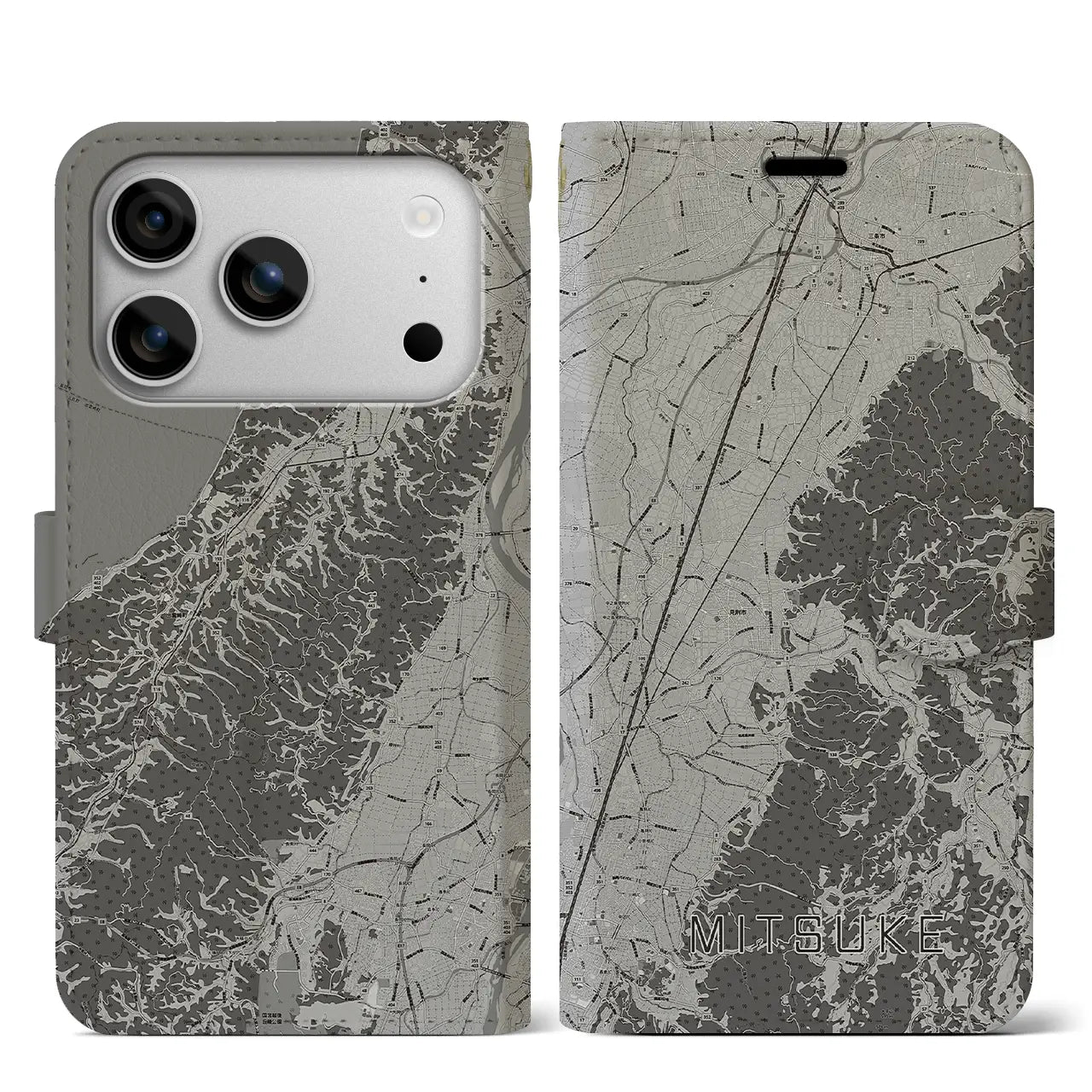 【見附（新潟県）】地図柄iPhoneケース（手帳タイプ）