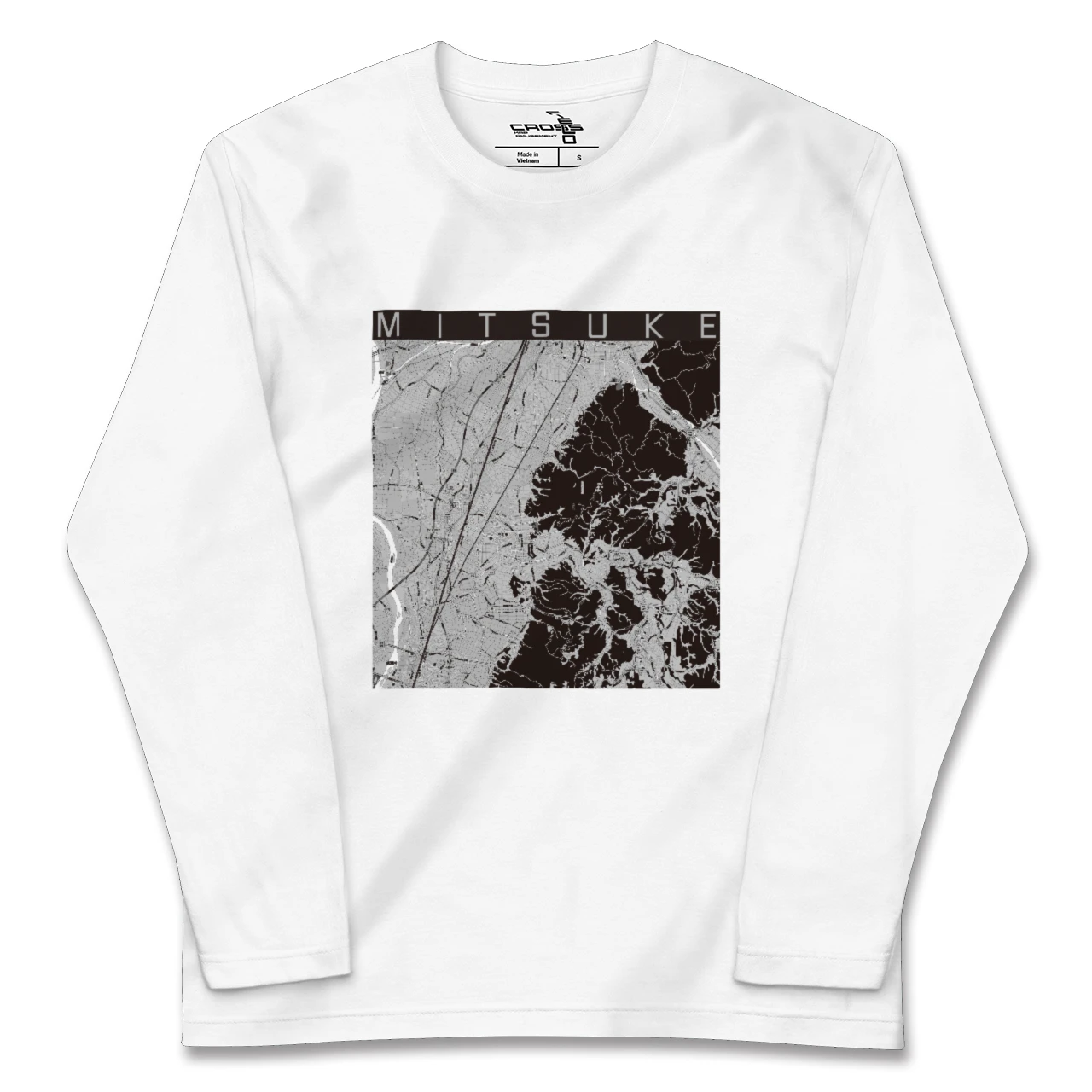 【見附（新潟県）】地図柄ロングスリーブTシャツ