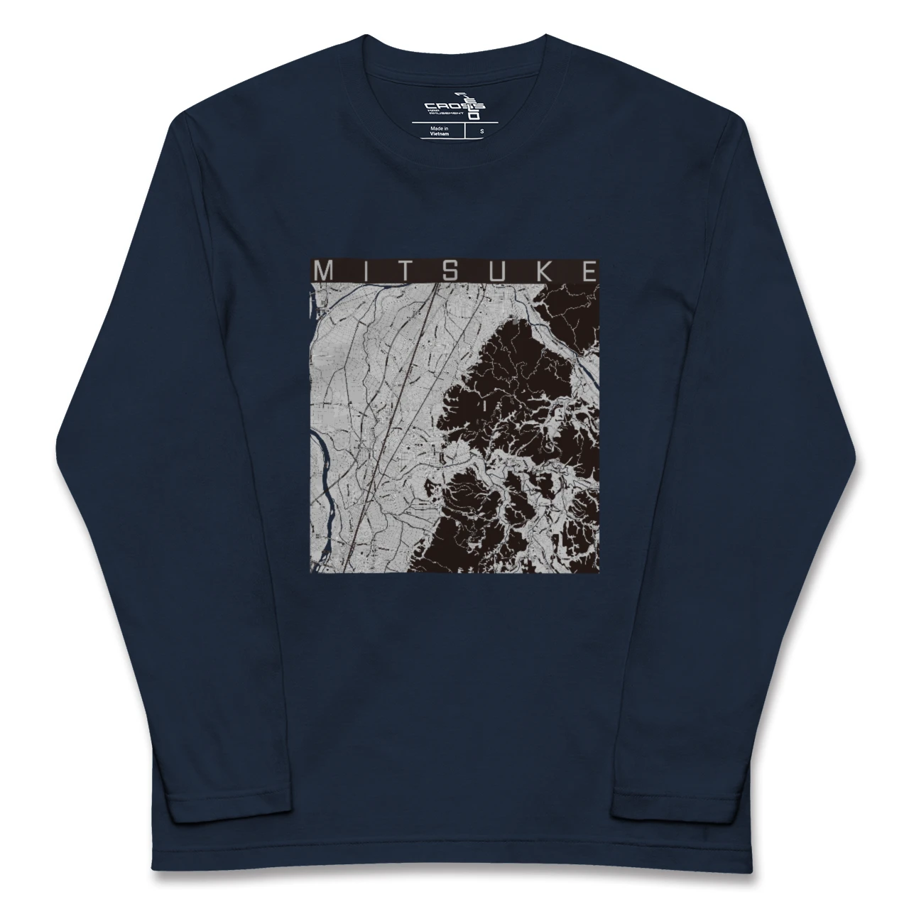 【見附（新潟県）】地図柄ロングスリーブTシャツ