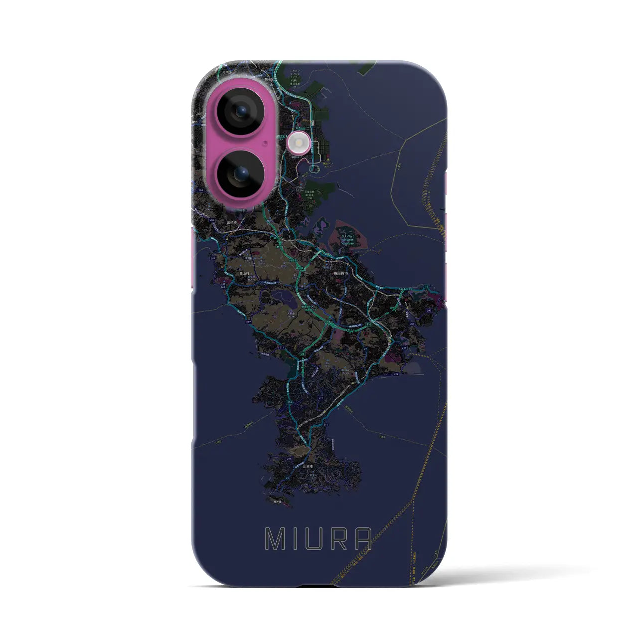 【三浦2（神奈川県）】地図柄iPhoneケース（バックカバータイプ）