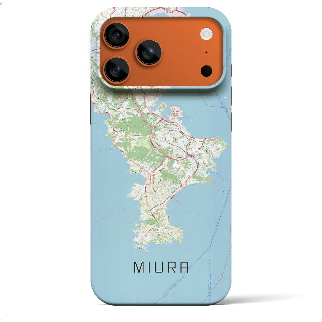 【三浦2(神奈川県)】地図柄iPhoneケース(バックカバータイプ)ブラック・iPhone 17 Pro Max 用