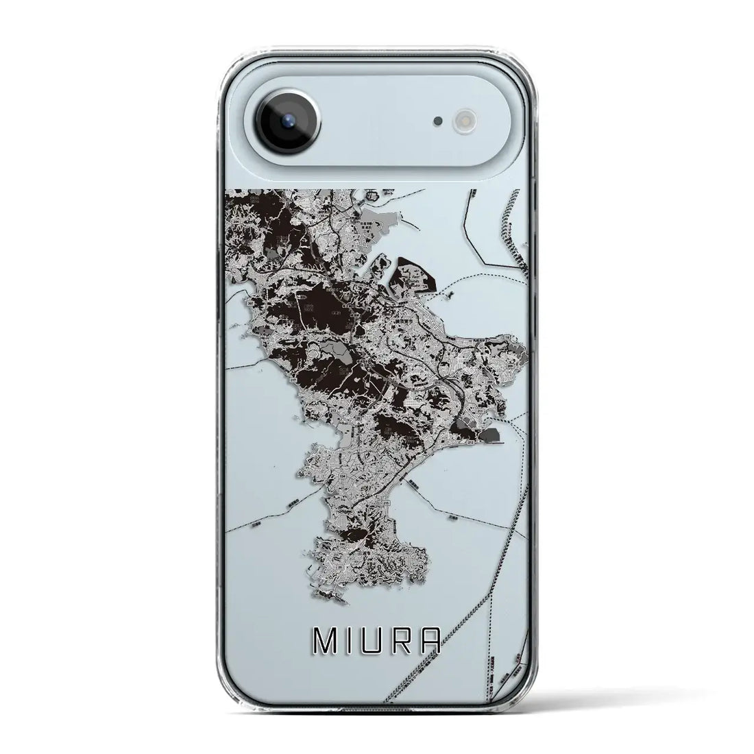 【三浦2（神奈川県）】地図柄iPhoneケース（クリアタイプ）モノトーン・iPhone 17 Pro Max 用