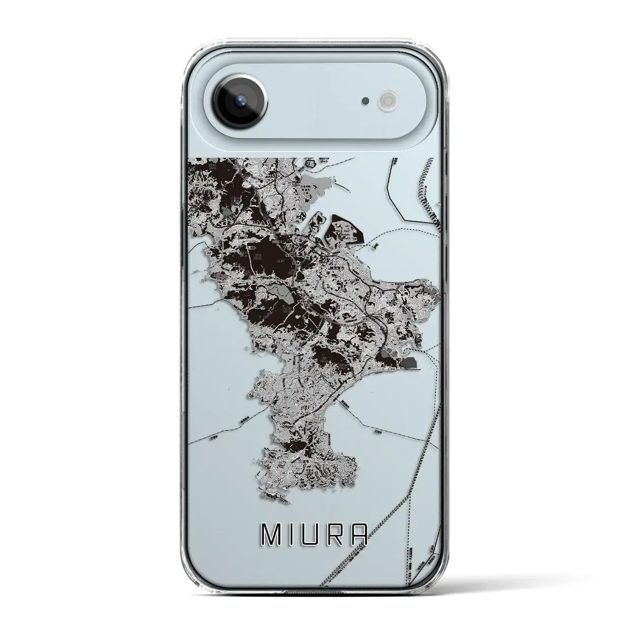 【三浦2（神奈川県）】地図柄iPhoneケース（クリアタイプ）モノトーン・iPhone 17 Pro Max 用