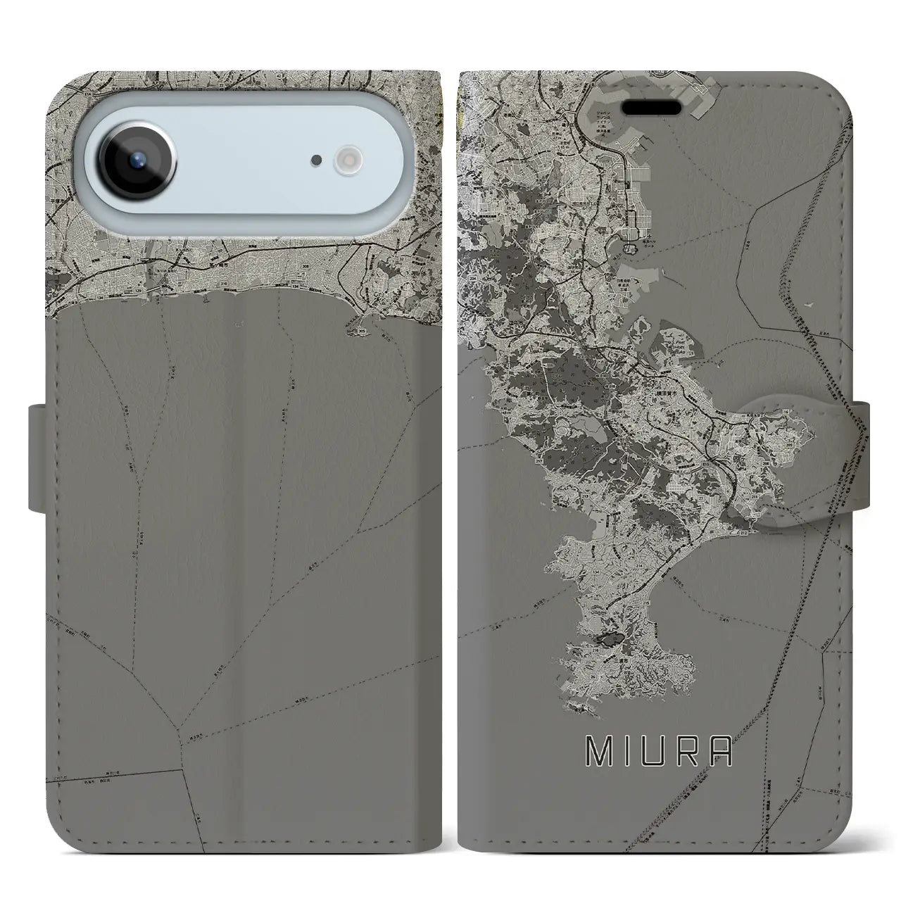 【三浦2（神奈川県）】地図柄iPhoneケース（手帳タイプ）