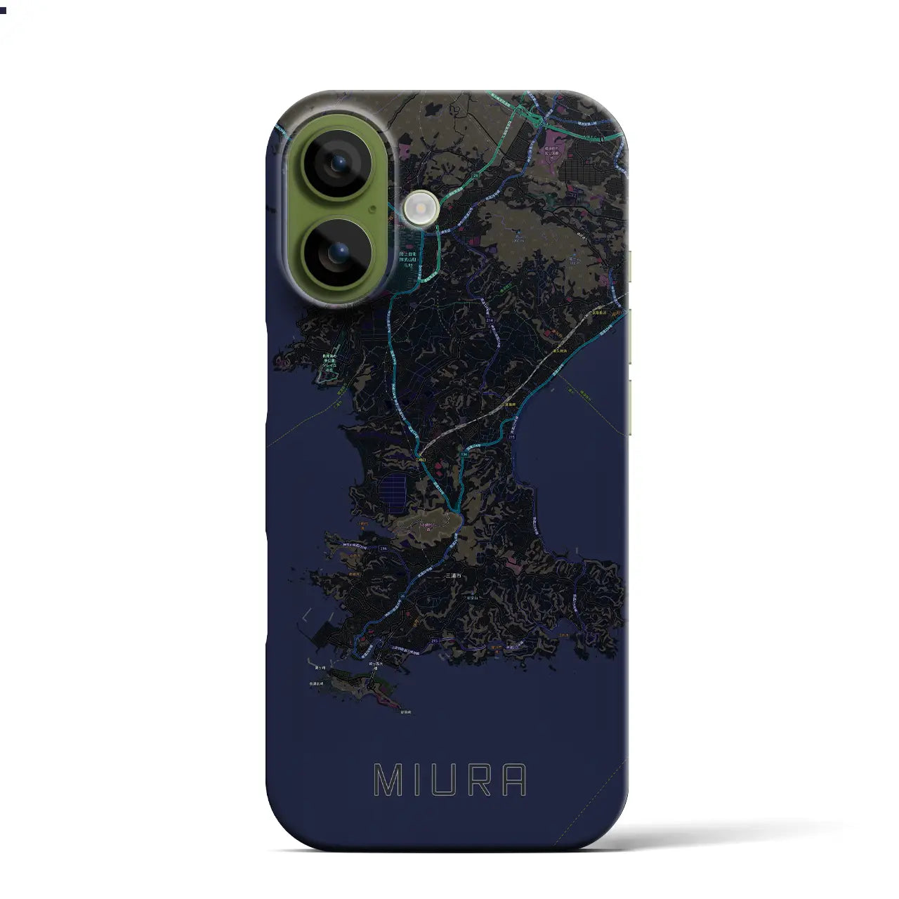 【三浦（神奈川県）】地図柄iPhoneケース（バックカバータイプ）