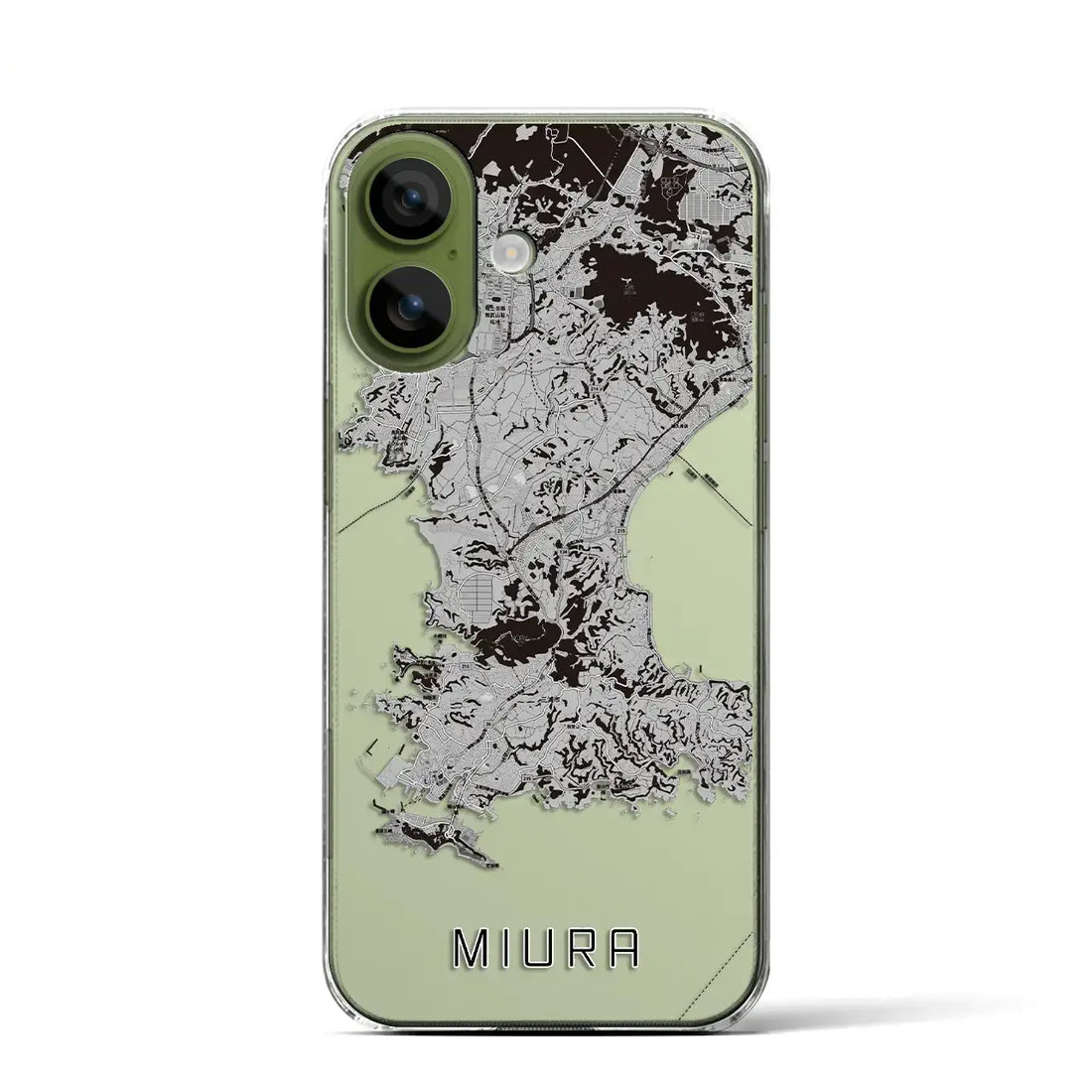 【三浦（神奈川県）】地図柄iPhoneケース（クリアタイプ）モノトーン・iPhone 17 Pro Max 用