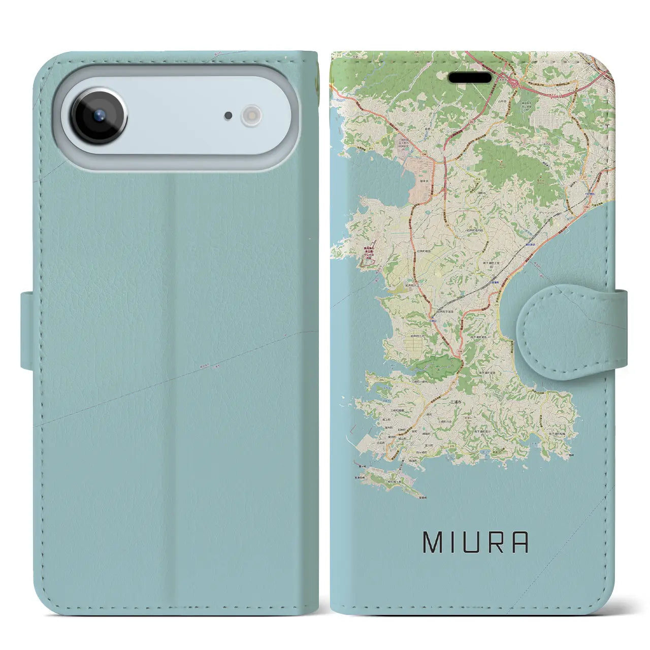 【三浦（神奈川県）】地図柄iPhoneケース（手帳タイプ）