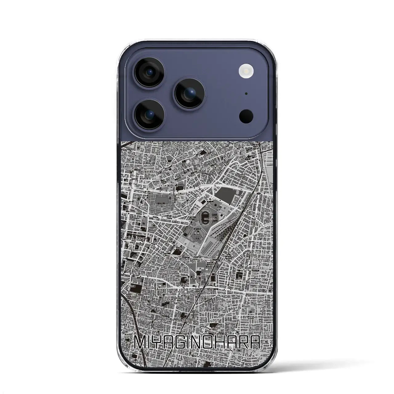 【宮城野原（宮城県）】地図柄iPhoneケース（クリアタイプ）モノトーン・iPhone 17 Pro Max 用