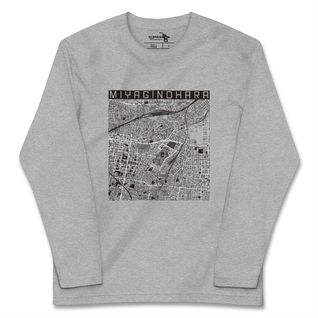 【宮城野原（宮城県）】地図柄ロングスリーブTシャツ