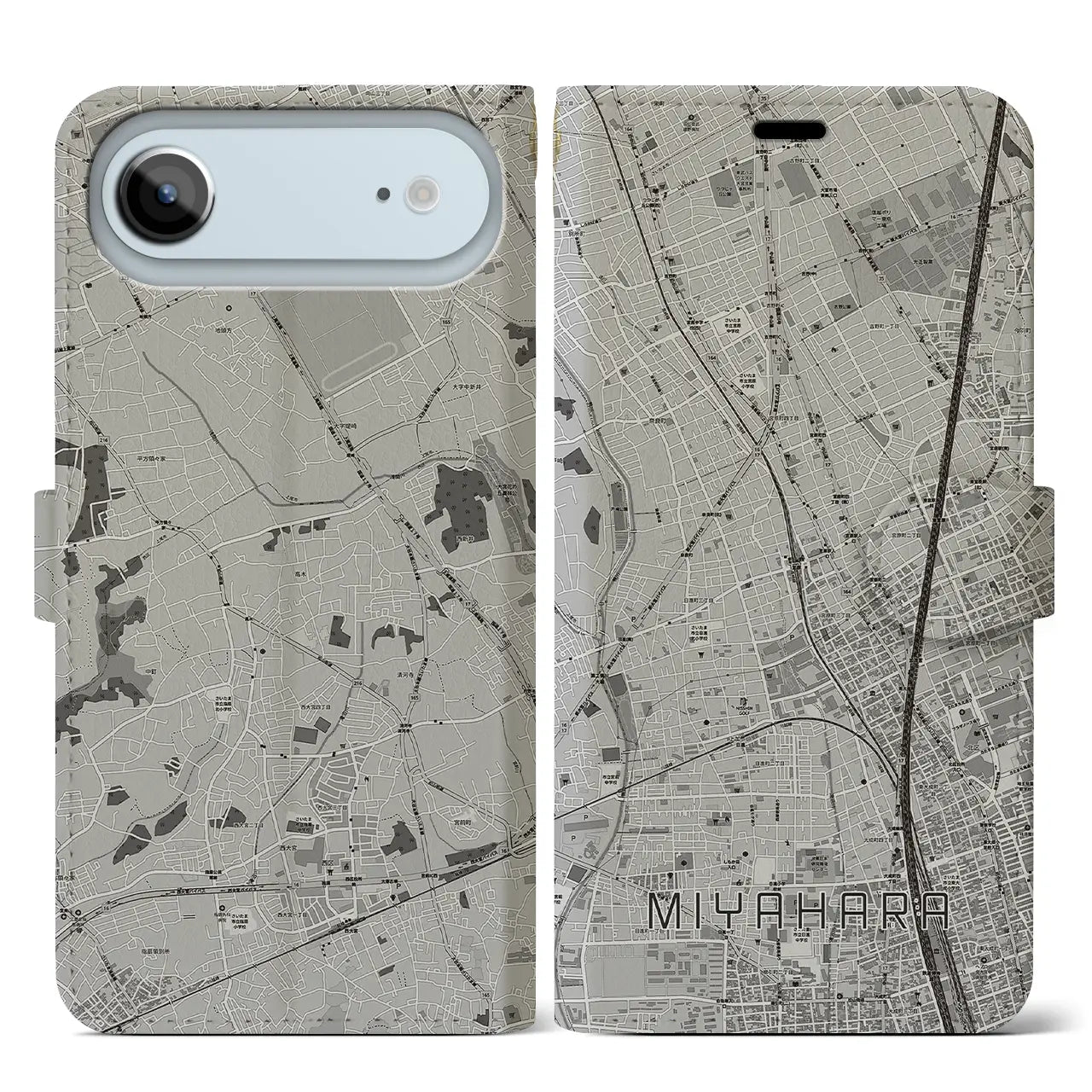 【宮原（埼玉県）】地図柄iPhoneケース（手帳タイプ）