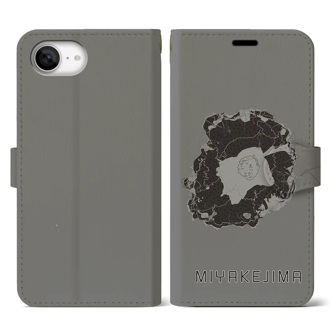 【三宅島（東京都）】地図柄iPhoneケース（手帳タイプ）