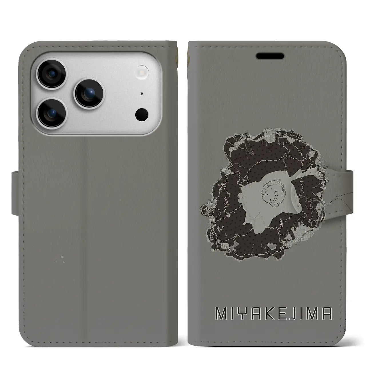 【三宅島（東京都）】地図柄iPhoneケース（手帳タイプ）