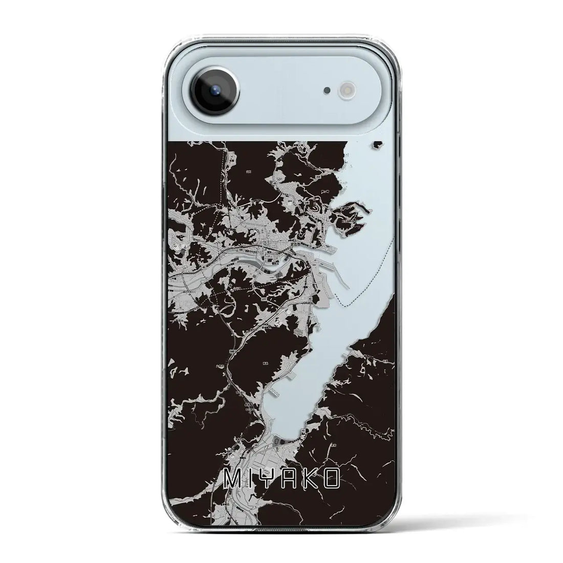 【宮古（岩手県）】地図柄iPhoneケース（クリアタイプ）モノトーン・iPhone 17 Pro Max 用