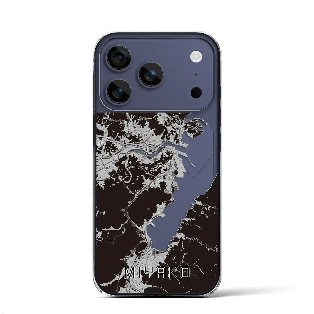 【宮古（岩手県）】地図柄iPhoneケース（クリアタイプ）モノトーン・iPhone 17 Pro Max 用