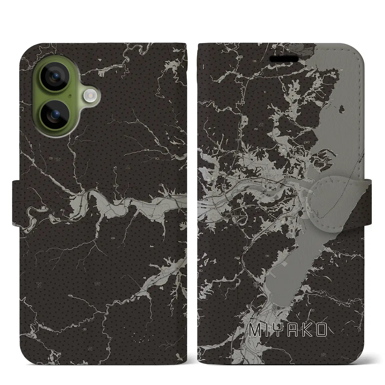 【宮古（岩手県）】地図柄iPhoneケース（手帳タイプ）