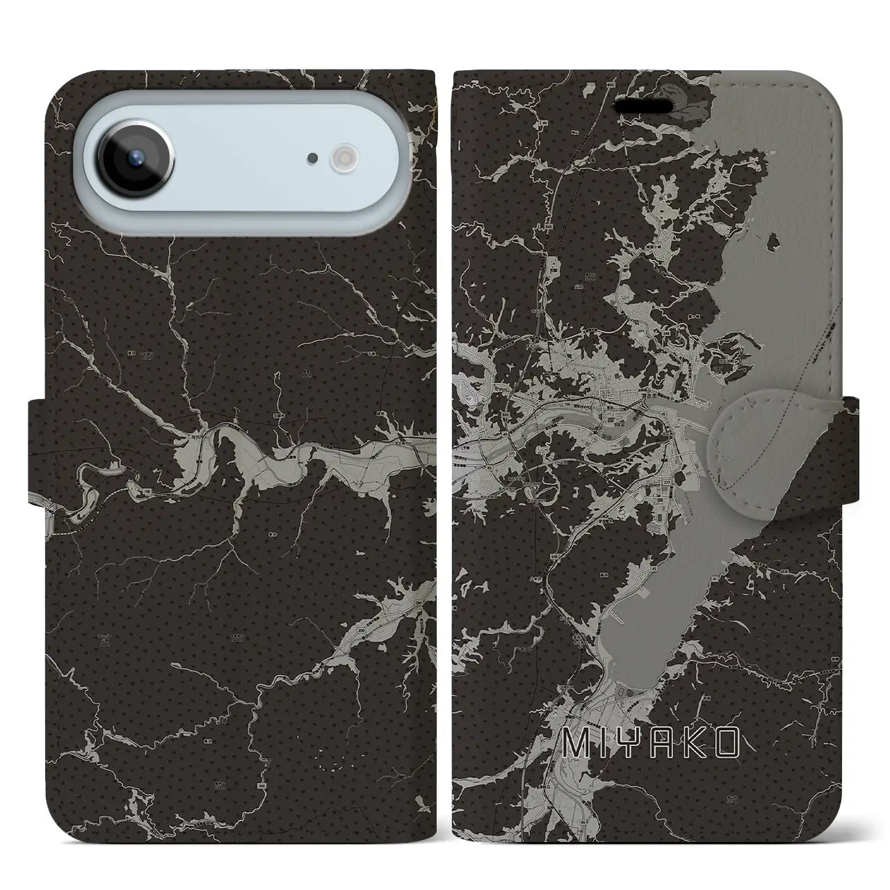 【宮古（岩手県）】地図柄iPhoneケース（手帳タイプ）