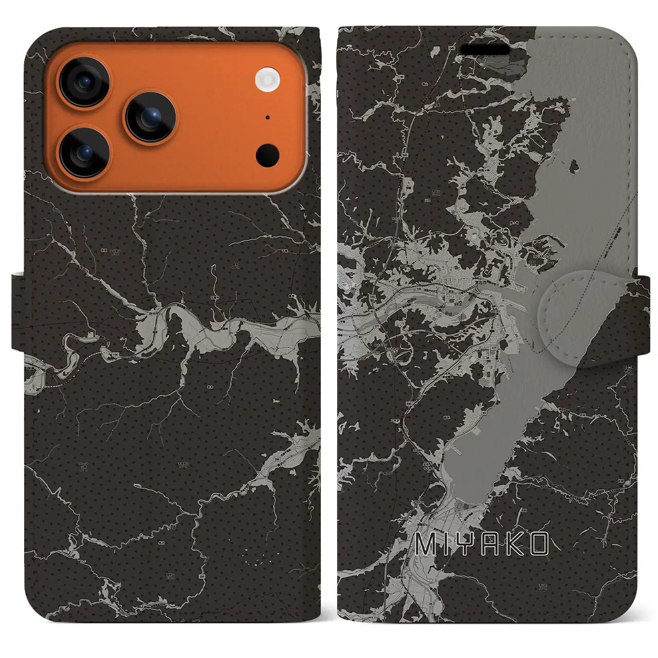 【宮古（岩手県）】地図柄iPhoneケース（手帳タイプ）