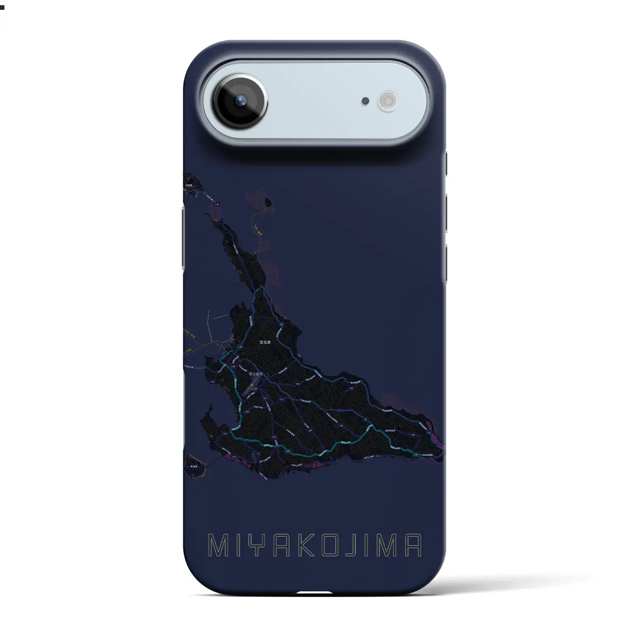 【宮古島（沖縄県）】地図柄iPhoneケース（バックカバータイプ）