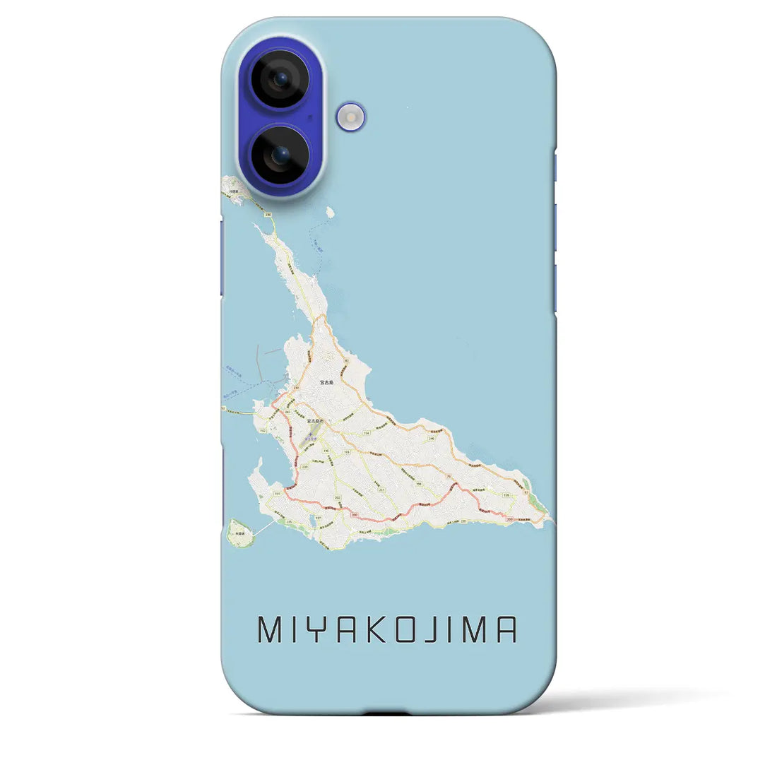 【宮古島(沖縄県)】地図柄iPhoneケース(バックカバータイプ)ナチュラル・iPhone 16 Pro Max 用